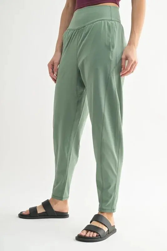 MONO B Flowbarrel High Waist Active Pants for Women - Love Salve